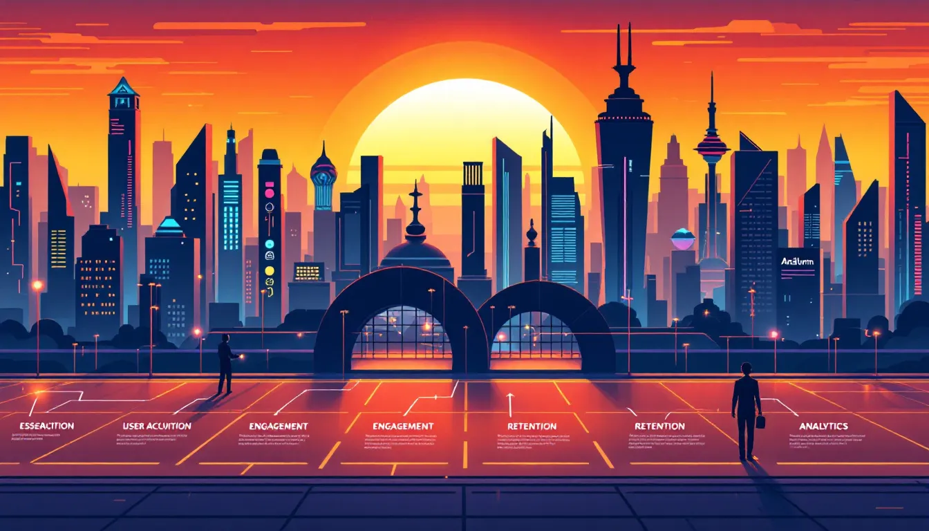 Outils indispensables pour le growth hacking, illustrés par des interfaces d'applications.